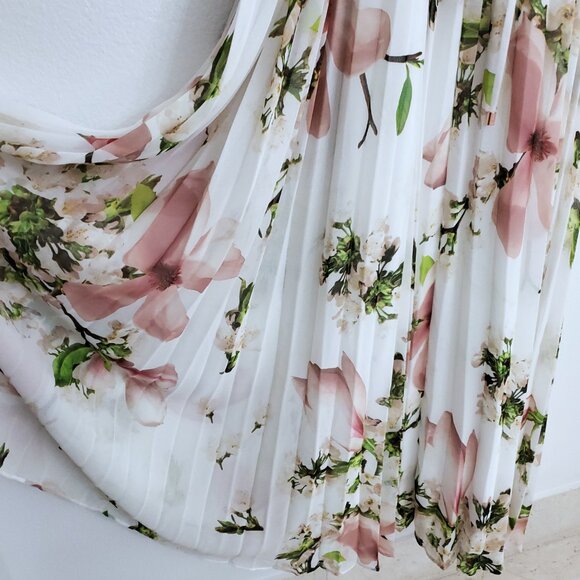 Ted Baker Harmony Fine Pleat Floral Maxi Dress Size 4 - Picture 6 of 16